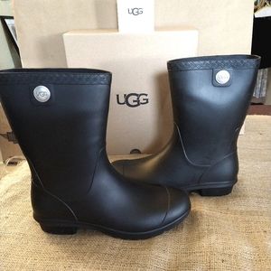 Brand New Sienna Black UGG Rubber Boots In Box Size 9
